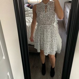 White & black Polka dot dress
